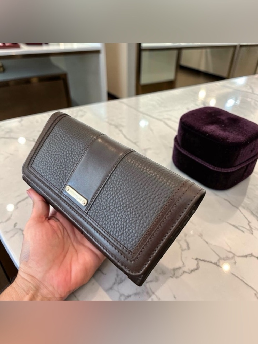 NWT RARE Authentic Vintage Retro Minimalist Burberry Leather Continental Wallet